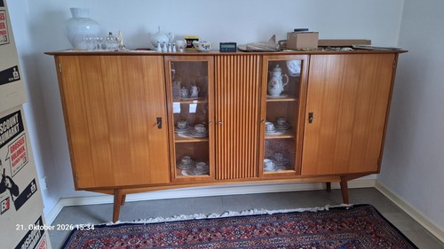 Wohnzimmerschrank vitrine 50er - vitrine,